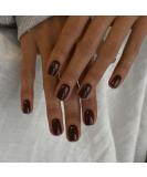 Brown Press on Nails - Short Square - 48 Pcs Thick Reusable Gel & Acrylic Fake Nails for Women - Natural Solid Color Brown Coffin Style - Buy Online on GoSupps.com