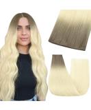 Youngsee Genius Real Hair Ombre Extensions - 60cm Light Brown to Platinum Blonde 25g #R8T60 - Virgin Brawl Quality - Buy Online on GoSupps.com