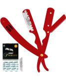Utopia Care Professional Barber Razor - Stainless Steel Straight Edge with 100 Derby Blades (Red) - Buy Online on GoSupps.com