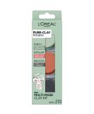 L'Or al Paris Pure-Clay Face Mask Trial Set - Charcoal, Red Algae, Eucalyptus (3 Pack) - Buy Online on GoSupps.com