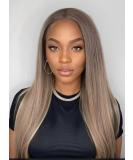 Vebonny Ombre Brown Dirty Blonde Lace Front Wig - Glue-Free Synthetic Hair with Baby Hair - Style #019-2 - Buy Online on GoSupps.com