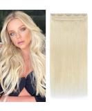 Thick Clip-In Hair Extensions - 100% Remy Real Hair 60cm 105g Platinum Blonde (#60) - Soft & Natural - Buy Online on GoSupps.com