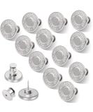 12 Sets No-Sew Jean Buttons Pins for Loose Pants - Adjustable Snap Tack Jeans Button Replacement - 12 Silver Letters - Buy Online on GoSupps.com