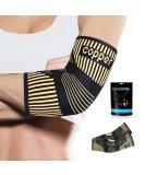 Lusenone 2 Pack Copper Tennis Elbow Brace for Women/Men - Elbow Compression Sleeve Support for Tendonitis and Tennis Elbow Golfers Elbow Arthritis Bursitis Weightlifting Pain Relief M Copper-Black - Buy Online on GoSupps.com