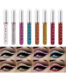 8 Colors Liquid Glitter Eyeliner Set for Party Festival Waterproof Long Lasting Eyes Makeup Kit - SET03 - Buy Online on GoSupps.com