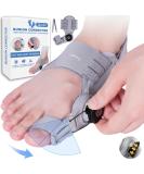 Bunion Corrector for Men & Women | Adjustable Bunion Splint for Pain Relief | Orthopedic Toe Straightener with Anti-Slip Heel Strap | Fits Left & Right Feet - Grey - Buy Online on GoSupps.com