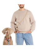 Hands-Free Dog Leash - 2m Adjustable Belly Belt | 3-in-1 Running & Training Leash for Large & Small Dogs - Beige - Buy Online on GoSupps.com