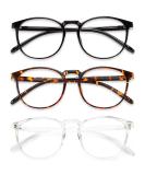 Przene 3 Pack Blue Light Blocking Glasses Women/Men,Retro Round Computer Glasses Anti Eye Strain/UV/Glare, Gaming Glasses. (Black/Crystal/Amber) - Buy Online on GoSupps.com