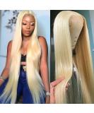 Here is a suggestion for the Meta Title:613 Lace Front Human Hair Wig 20 Inch | Blonde 180% Density HD Lace Frontal Wig | Pre Plucked Straight Wig with Baby Hair - Buy Online on GoSupps.com