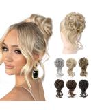 REECHO Blonde Messy Bun Hair Piece for Women - Synthetic Updo Elastic Hair Bun with Pale Highlights - Buy Online on GoSupps.com