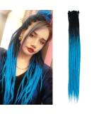Handmade 24-Inch Thin Synthetic Dreadlock Extensions - Soft Crochet Hair in Blue | 20 Strands for Hip-Hop Style - Buy Online on GoSupps.com