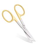 Thick Curved Gold Nail Scissors - Stainless Steel Manicure Tool for Men & Women - Ideal for Nails, Cuticles, Hair & Beard Grooming - Buy Online on GoSupps.com