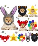 Cute Cat Costume Hat - 5 Piece Set for Kitten Puppy Dress Up - Perfect for Valentine's Day and New Year's Party - Adjustable and Adorable Rabbit, Bunny, and Lion Mane Styles - Buy Online on GoSupps.com