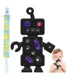 HHMY Robot Shape Silicone Teething Toy for Babies 0-36 Months - Baby Teether Sensory Toy for Infant - POP Fidget Teething Toy - Buy Online on GoSupps.com