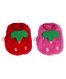 2PCS Strawberry Guinea Pig Winter Apparel Coats - Small Pet Warm Costumes for Rabbits, Ferrets, Chinchillas, Kittens - 3XS - Buy Online on GoSupps.com