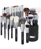 Collector's Edition 21Pcs Pro Makeup Brush Set | Real Goat Hair & Horse Hair | Professional Labeled Brushes | Pu Leather Travel Case - Buy Online on GoSupps.com