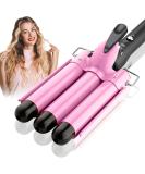 Lockenstab 3 Barrels Wave Iron - 25mm Curls Adjustable Temperature Ceramic Coating - Quick Heating Large Wave for All Hair Types - Red - Buy Online on GoSupps.com