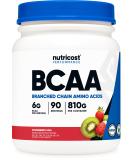 Buy Nutricost BCAA Powder - Strawberry Kiwi Flavor | 90 Servings | Optimal 2:1:1 Ratio for Muscle Recovery & Performance - International Shipping Available - Buy Online on GoSupps.com