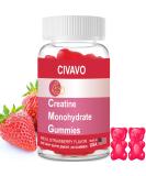 Buy Sugar-Free Vegan Creatine Monohydrate Gummies for Men & Women - Strawberry Flavor for Enhanced Strength & Muscle Growth - Buy Online on GoSupps.com