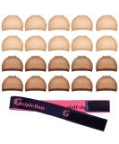 20-Piece Stretchy Nylon Wig Caps for Women - Brown & Light Brown - Buy Online on GoSupps.com