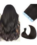 18 Tape in Remy Human Hair Extensions - Natural Black Brazilian Virgin Hair - 50g/pack - 20pcs - Seamless Skin Weft - 1B - Buy Online on GoSupps.com