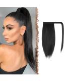 Buy Fine Ponytail Extensions - Smooth Long Clip-In Braid Hair Extensions for Women | 30 cm Natural Black - Buy Online on GoSupps.com