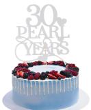 30 Pearl Years Cake Topper - Happy 30th Anniversary Wedding Cake Topper Silver 30 Pearl Years Anniversary Party Decorations 30 Pearl Years-silver - Buy Online on GoSupps.com