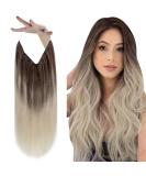 Vivien Wire Extensions - Real Remy Hair Balayage Light Brown & Platinum Blonde - 40cm 80g #8/60 - Buy Online on GoSupps.com