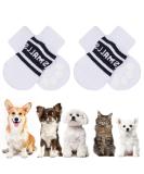 Auauy Indoor Anti-Slip Socks for Dogs & Cats | Silicone Gel Traction Protection | Black & White | Small-Medium Sizes - Buy Online on GoSupps.com