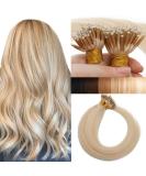 Sego Nano Ring Extension - 100% Remy Human Hair 50 Strands Platinum Blonde #60 40cm (50g) - Real Hair Loop Extensions - Buy Online on GoSupps.com