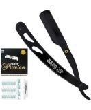 Equinox Professional Straight Edge Razor with 100 Single Derby Blades Close Shaving Men's Manual Shaver Kit - Buy Online on GoSupps.com
