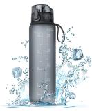 Fulter drinking bottle 1l Sport water bottle drinking bottle BPA free drinking bottle with non -slip rubber grip suitable for the bike outdoor school gym gray - Buy Online on GoSupps.com