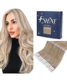 FSHINE Tape Extensions - Real Hair 50g 35cm Ash Blond Highlight - Invisible Hair Tape Extensions #18P613 - 20 Pieces Straight Hair - Buy Online on GoSupps.com