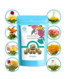 TETWIN Blooming Tea Variety Pack - 8 Individually Sealed Flowering Tea Bags, Hand Tied White Tea Leaves with Edible Flowers - Perfect Gift for Tea Lovers - Buy Online on GoSupps.com