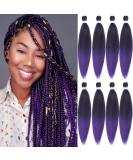 Leeven 8 Packs Purple Braiding Hair Extensions Pre Stretched for Box Braids 26'' Yaki Straight Braiding Hair Synthetic Kanekalon Fiber Hot Water Setting Crochet Braiding Hair Extension /26 Inch 1BPU# 26 Inch (Pack of 8) 1BPU - Buy Online on GoSupps.com