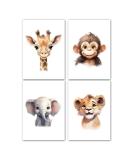 Happy Africa Safari Animals Poster A4 | Children's Room Decoration | Animal Murals for Baby Rooms | Wall Art for Young Girls - Buy Online on GoSupps.com