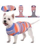 Kuoser Dog Recovery Suit - Breathable Post-Op Body for Male & Female Dogs Anti-Wound Support E-Collar Alternative in Orange & Blue - Buy Online on GoSupps.com