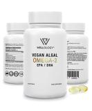 Vegan Omega 3-1200mg Fermented Algae Oil - High Strength EPA DHA - Natures Purest Omega Fatty Acids - Contaminant-Free Alternative to Fish Oil Cod Liver Oil & Krill Oil - 60 Softgels by Wellology - Buy Online on GoSupps.com