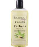 Vanilla Verbena Massage Oil 8 oz - Sweet Almond & Jojoba Oil Preservative Free Ideal for Aromatherapy & Relaxation - Buy Online on GoSupps.com