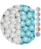One-in 700g Crispy Chocolate Operlen Mix - White & Bright Blue Pearl Gloss - Perfect for Weddings Baptisms & Communions | Chocolate Ball Guest Gifts & Candy Bar Options - Buy Online on GoSupps.com