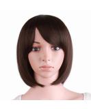 MapofBeauty 12/30cm Dark Brown Straight BOB Wig for Women | Role Play & Fashion Hairpiece - International Shipping Available - Buy Online on GoSupps.com