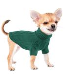 Warm Peacock Green Dog Sweater for Small Dogs - Winter Turtleneck Knit Sweater | Soft Stylish Pet Clothing - Buy Online on GoSupps.com