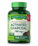 Activated Charcoal Capsules 780mg - 150 Count Value Size | Non-GMO & Gluten Free Pills by Nature's Truth - Buy Online on GoSupps.com