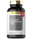 Carlyle Calcium Magnesium Zinc 400 Caplets - Vegetarian Non-GMO Gluten Free Supplement - Buy Online on GoSupps.com