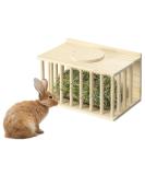 Navaris Wooden Hay Feeder for Small Pets - Rabbit and Guinea Pig Hay Rack - Natural Pine Wood Pet Hay Holder with Sliding Lid - Keeps Hay Tidy and Organised - Buy Online on GoSupps.com