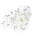 Shop Honey Bear Women's Bridal Jewelry | Flower Hair Feast Accessories | Crystal Rhinestone & Simulated Pearl | Elegant Wedding Hairpieces (White) - Buy Online on GoSupps.com