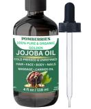 Premium Organic Cold Pressed Jojoba Oil - 100% Pure & Natural Moisturizer for Skin Hair & Scalp - 4 fl oz Glass Bottle - Buy Online on GoSupps.com