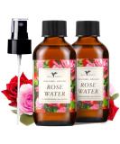 Organic Rose Water Spray by Baja Basics - Hydrating Facial Toner for Face, Body & Hair - Natural Vegan Skincare - 4oz (2 Pack) - Buy Online on GoSupps.com