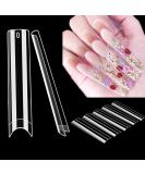 3XL Super Long Square Acrylic Nail Tips - 240 Pcs Straight Half Cover Fake Nails with Case - Buy Online on GoSupps.com