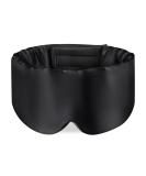 100% Mulberry Silk Sleep Mask Eye Mask for Man and Woman with Adjustable Headband, Full Size Large Sleep Mask & Blindfold for Total Blackout for All Night Sleep, Travel & Nap- Black - Buy Online on GoSupps.com